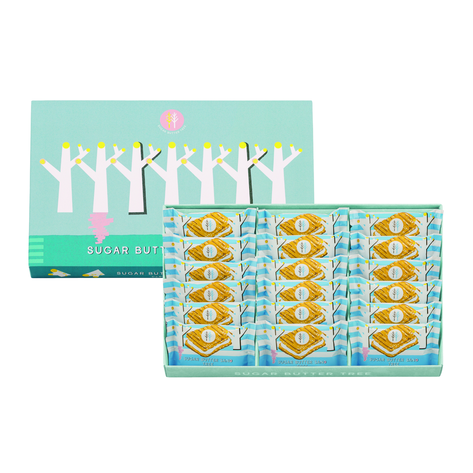 シュガーバターサンドの⽊　18個入