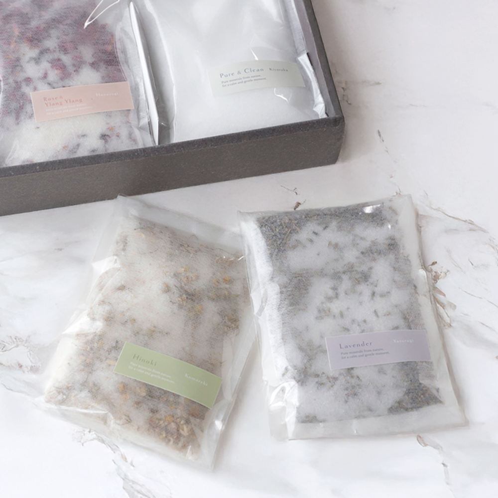 天然ハーブ入り無添加エプソムソルト │ 4種の香り バスアロマギフトセット