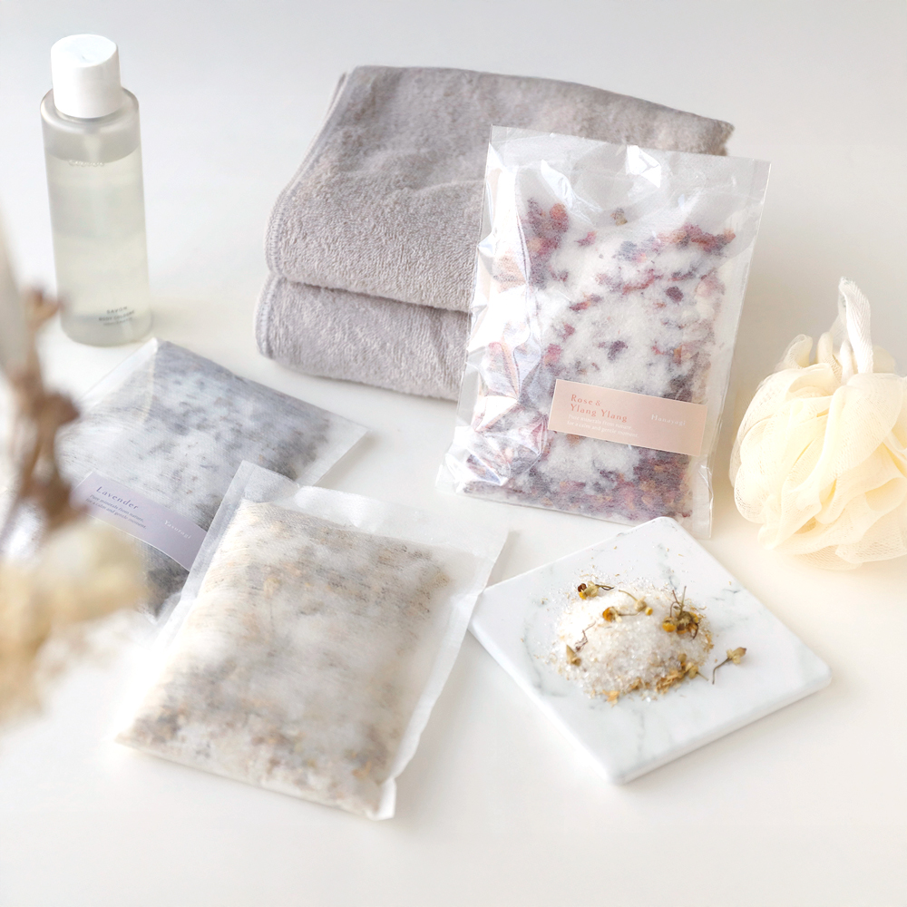 天然ハーブ入り無添加エプソムソルト │ 4種の香り バスアロマギフトセット