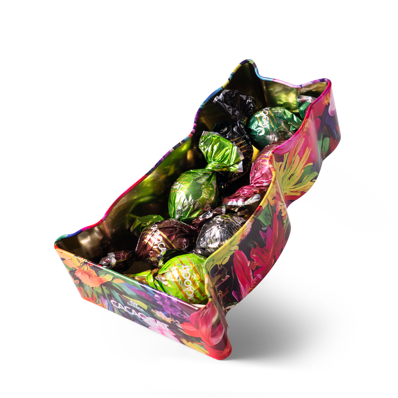 〈母の日ボックス＋カーネーション〉選べるお花柄の猫缶チョコ