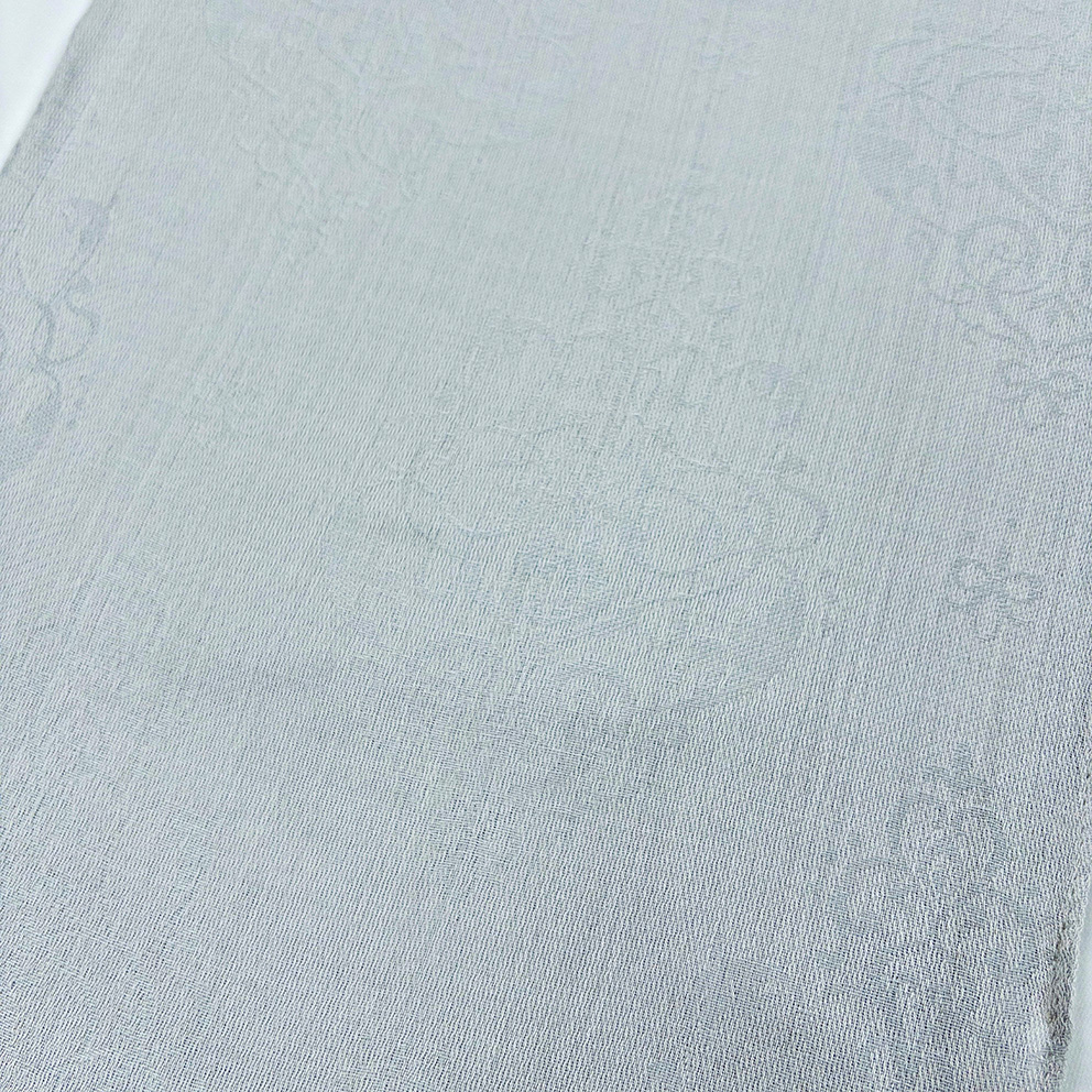 パステルカラーの薄手ダマスクJQストールとコットンバケットハットのセット