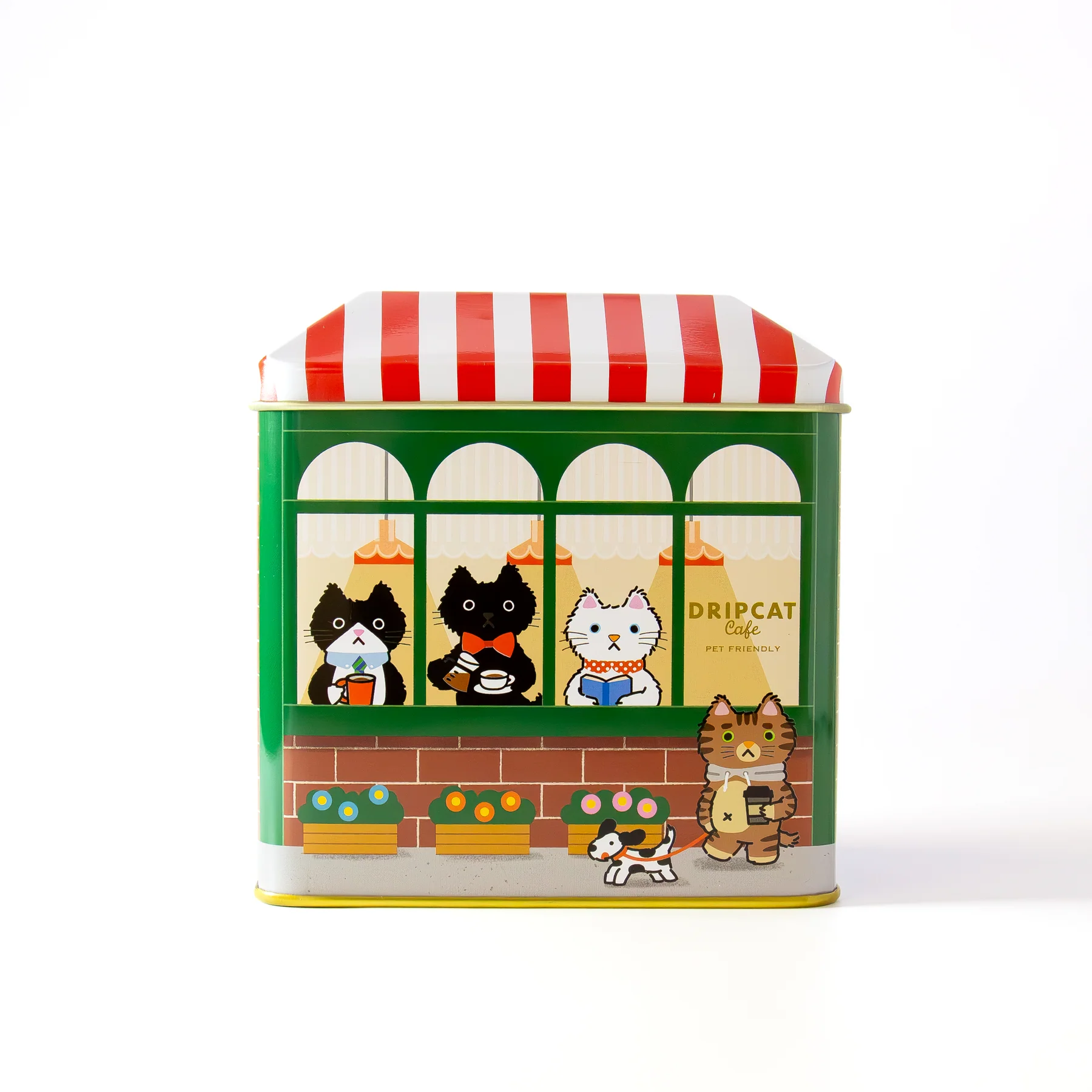 〈ボックス＋カーネーションセット〉ねこ好きなお母さんへ！コーヒーとクッキー缶のセット