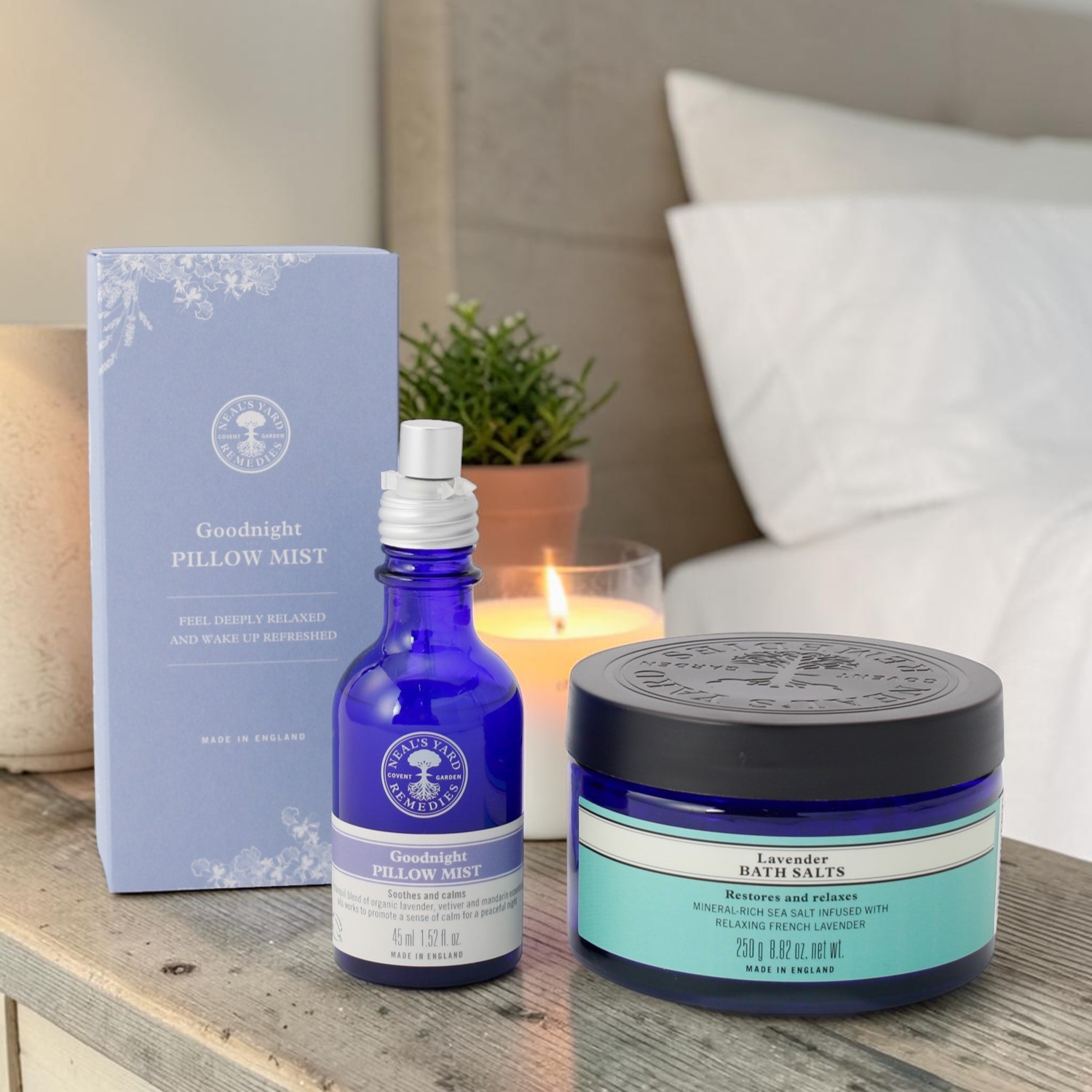 【おやすみ前のリラックスセット】バスソルトとピローミストのセット