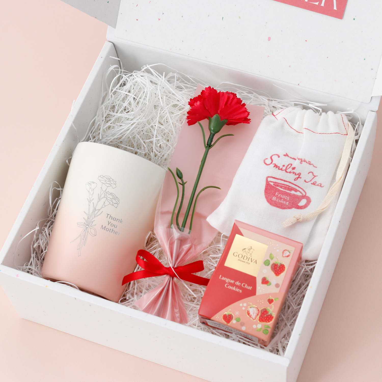 【BOXセット】母の日タンブラー・ゴディバクッキー・紅茶セット
