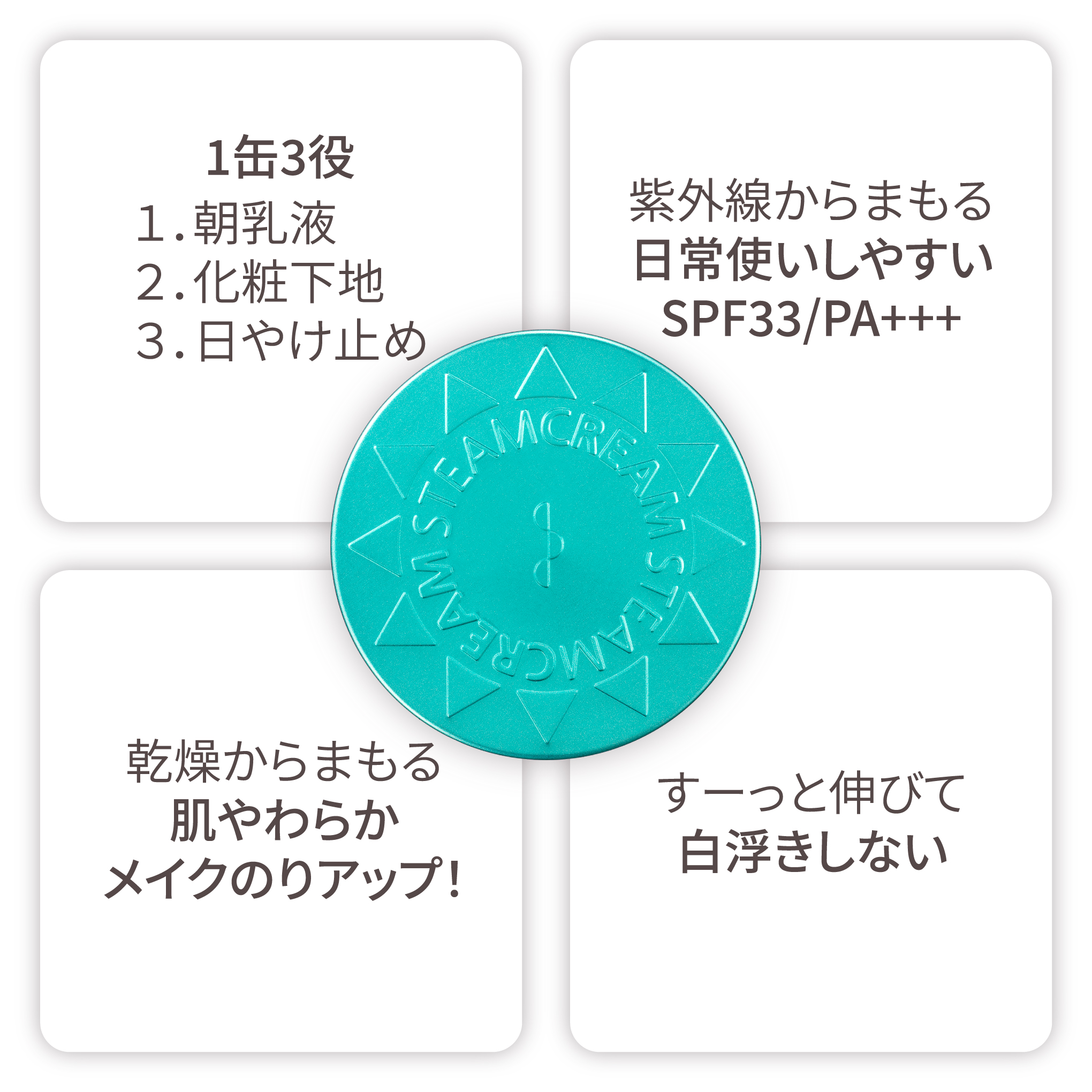 【夏限定】スチームクリーム UVプロテクション 33 ハッカ＆アロエ チューブ