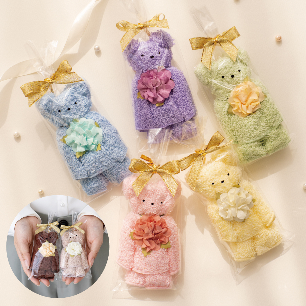 くまちゃんタオル　手のひらサイズ　プチギフト　日本製泉州タオル