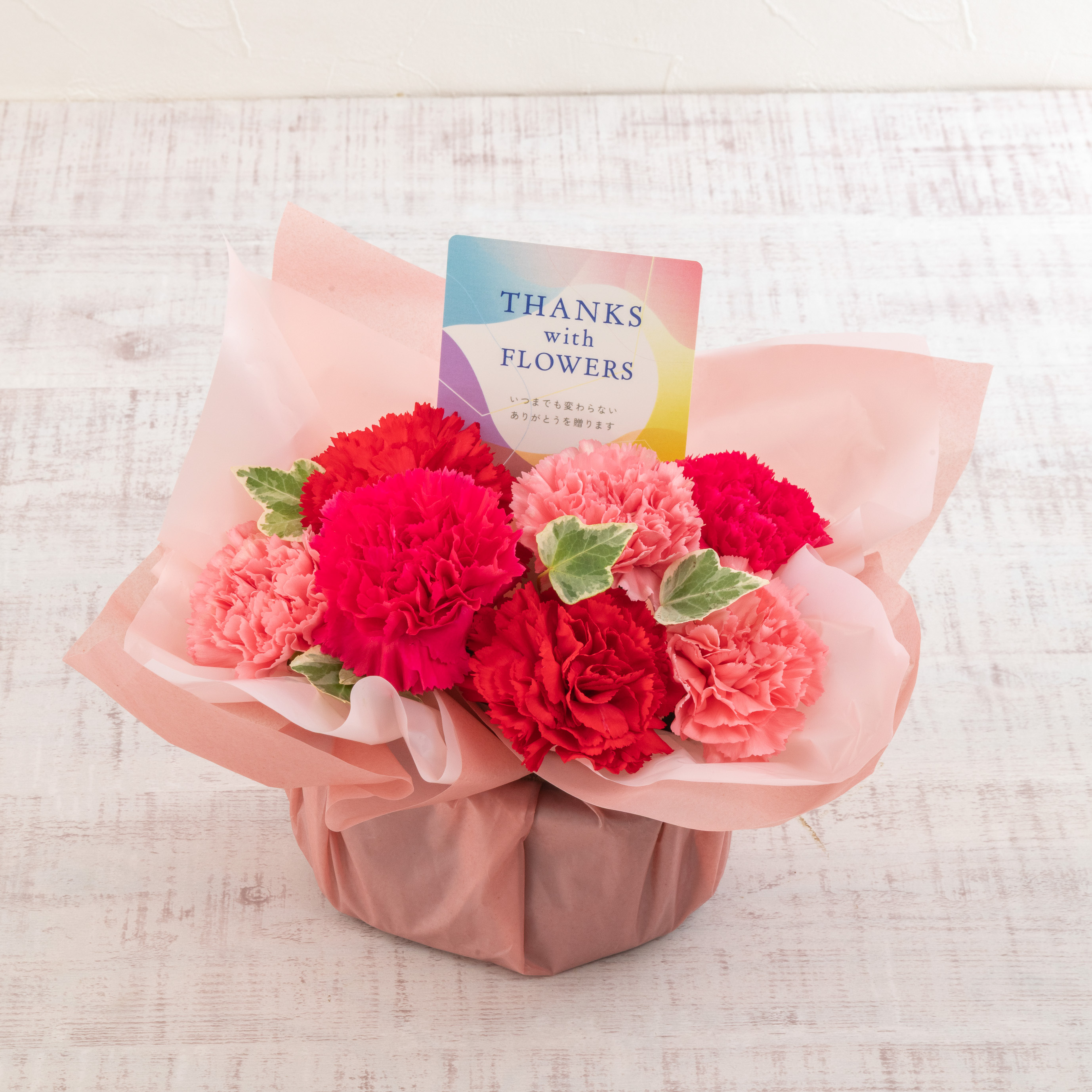 【母の日に感謝を贈る】選べる母の日限定生花＆Thank Youタンブラー