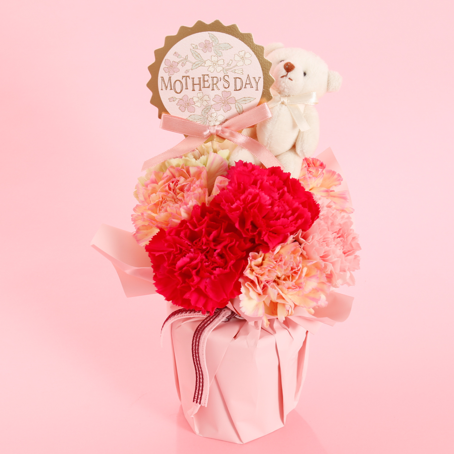 【母の日に感謝を贈る】選べる母の日限定生花＆Thank Youタンブラー