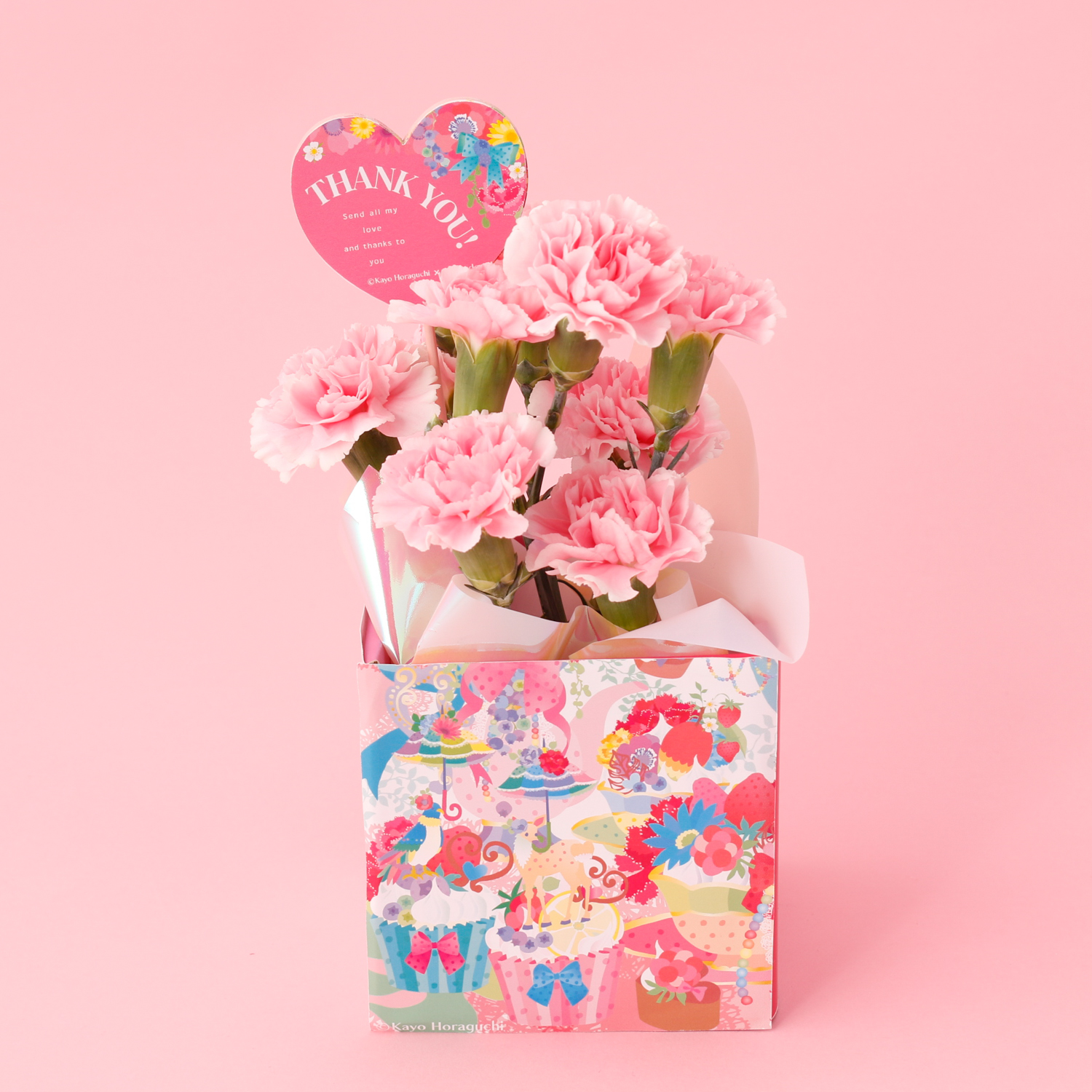 【母の日に感謝を贈る】選べる母の日限定生花＆Thank Youタンブラー