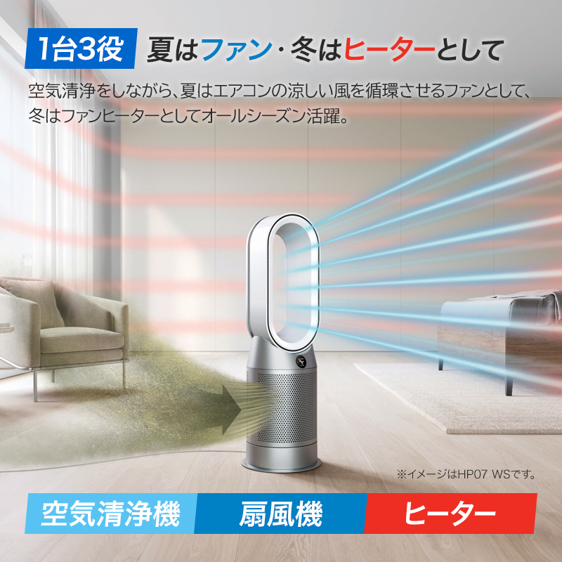 1台3役の扇風機で一年中快適に】Purifier Hot + Cool 空気清浄機能付 