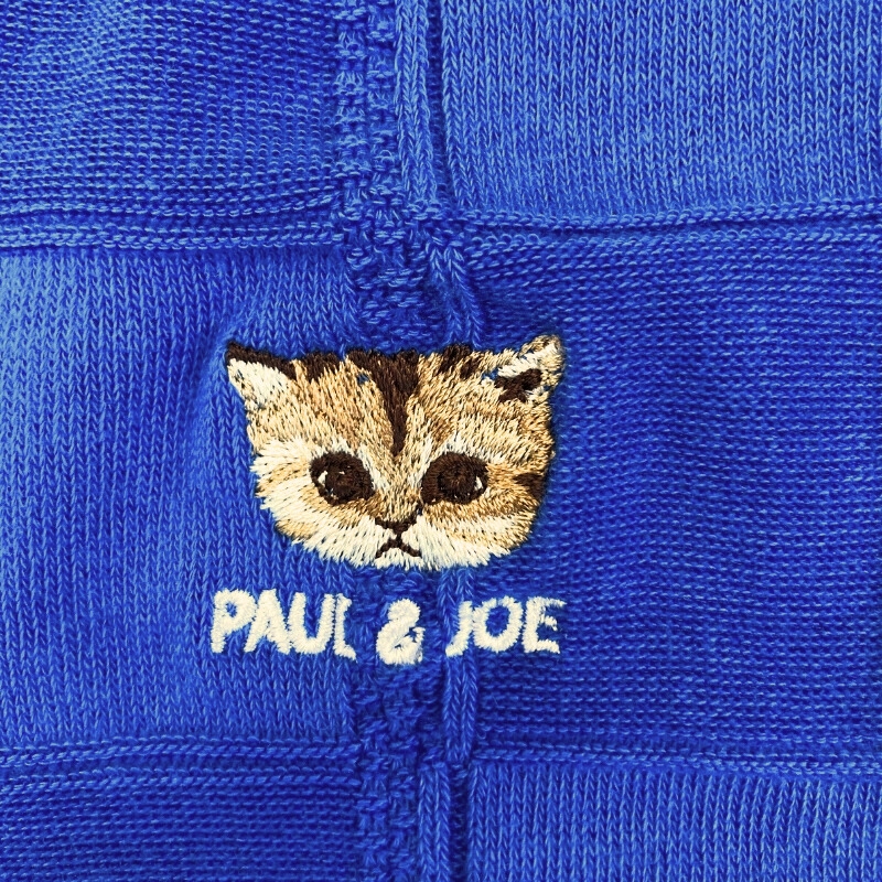 ヌネット刺繍 ブロックチェック クルーメンズソックス