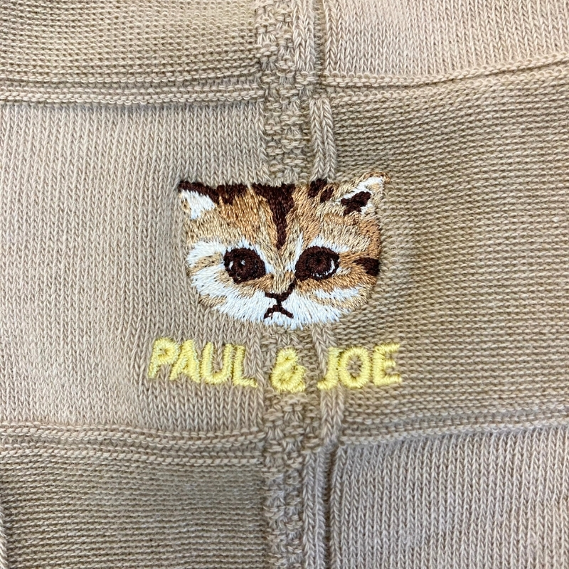 ヌネット刺繍 ブロックチェック クルーメンズソックス