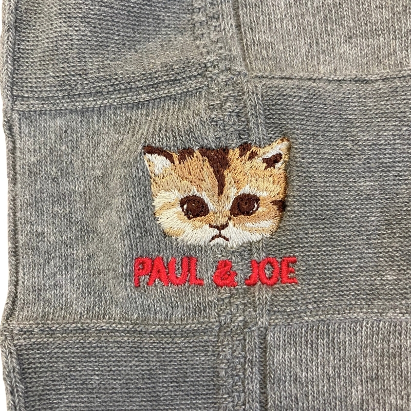 ヌネット刺繍 ブロックチェック クルーメンズソックス