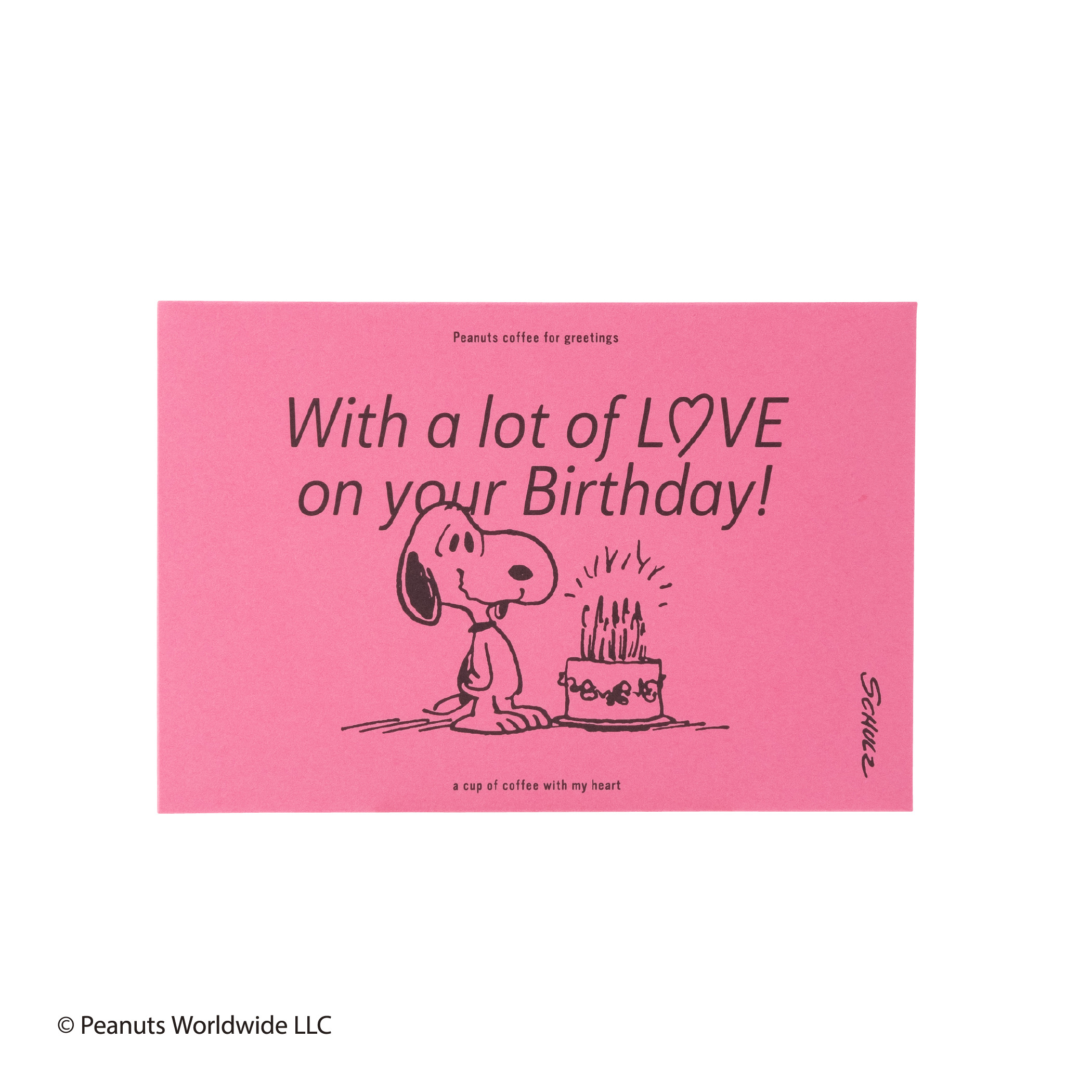 スヌーピー コーヒー for greetings With a lot of love on your birthday (お誕生日おめでとう)