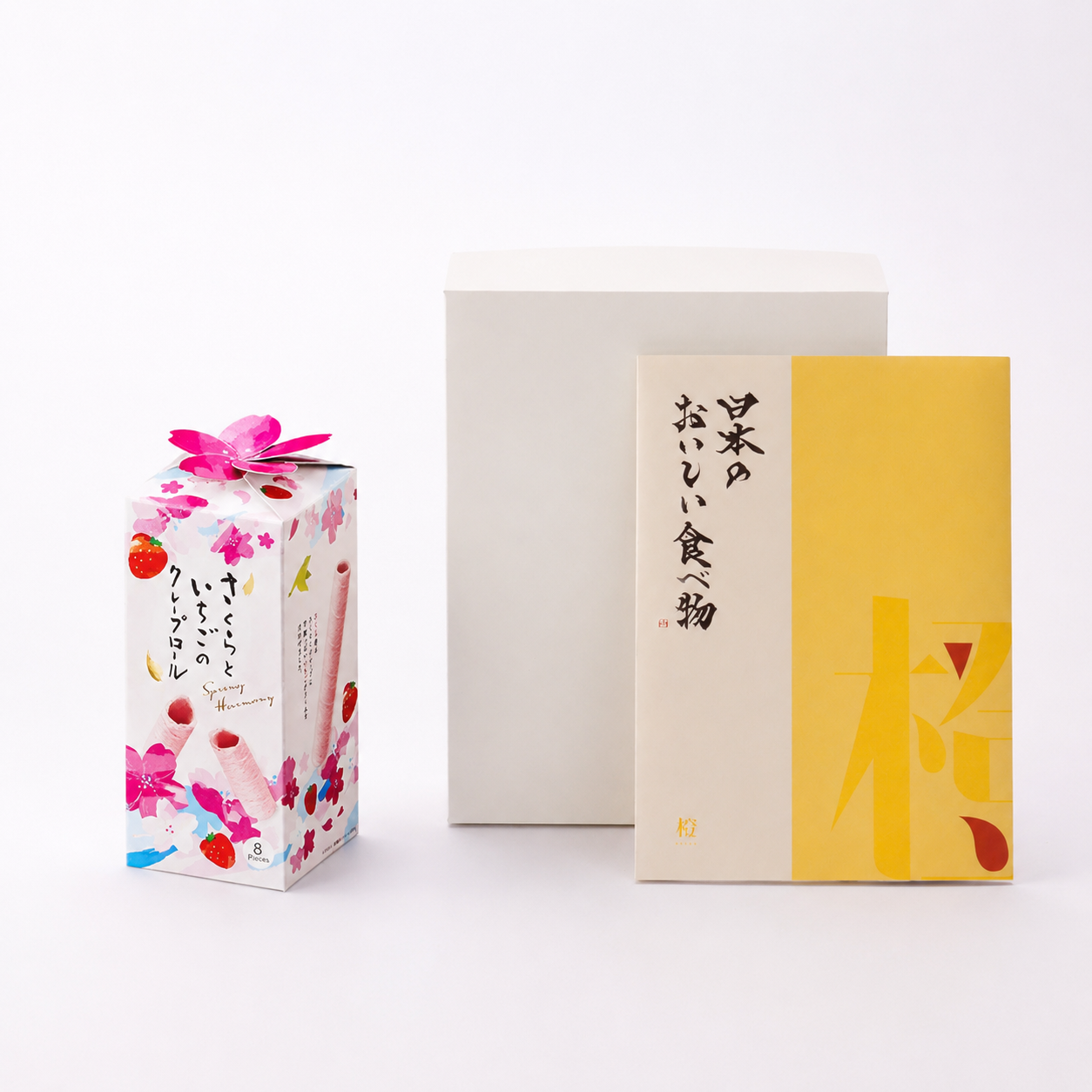 結婚内祝い・結婚祝いにぴったりの桜モチーフお菓子とグルメカタログのセット＜お菓子サイズが選べる＞