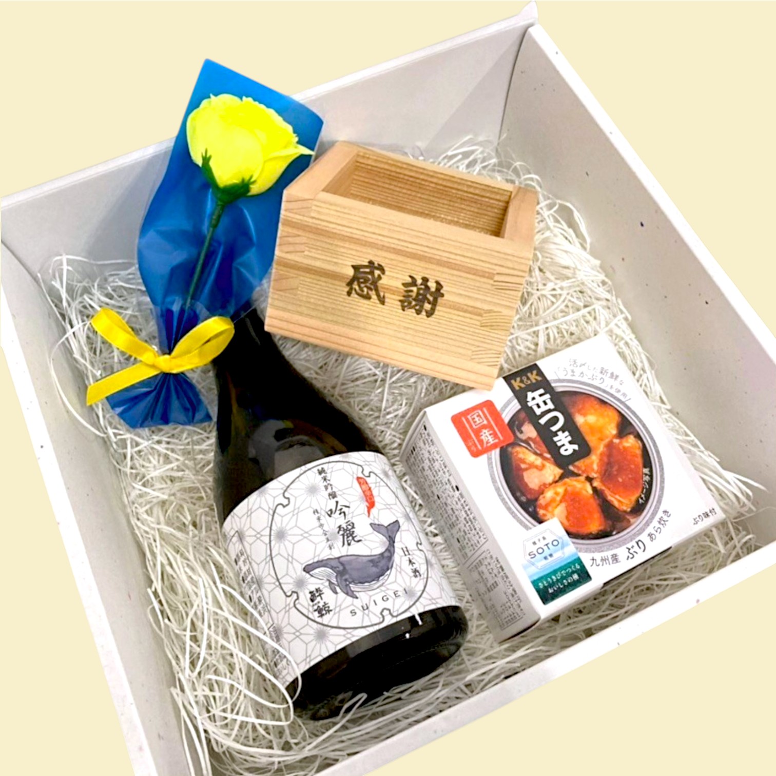 「感謝」を伝える！吉野杉を使用した一合枡＆選べる日本酒と缶つまのセット