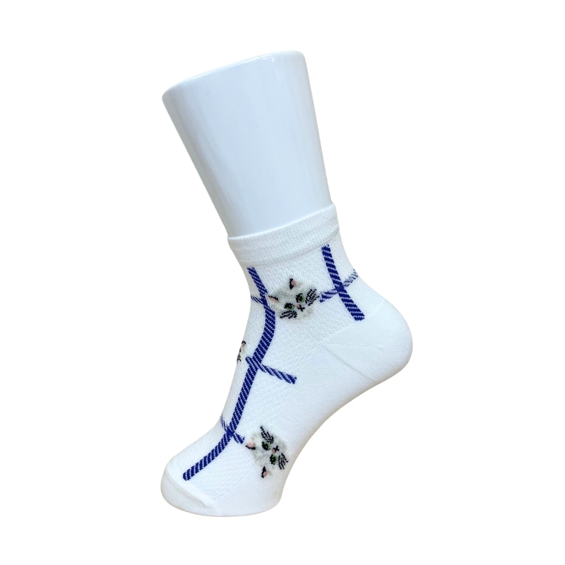 【レディース】メッシュジプシーチェック柄 アンクルソックス