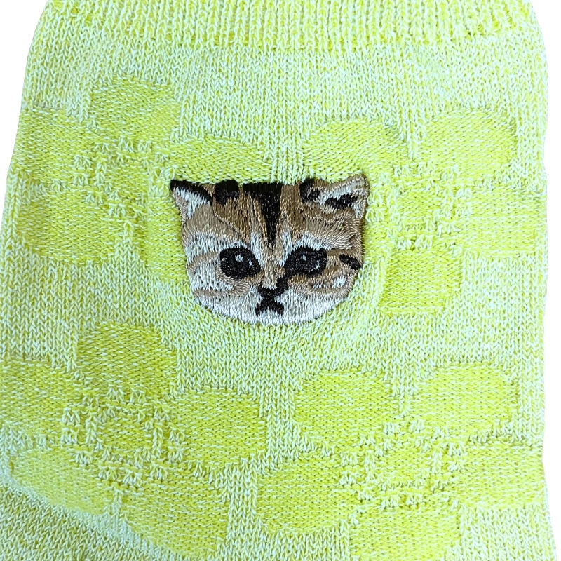 【レディース】花柄ヌネット刺繍 ロークルー丈ソックス