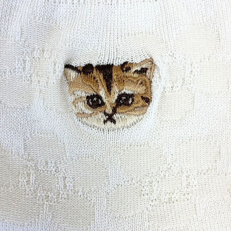 【レディース】花柄ヌネット刺繍 ロークルー丈ソックス