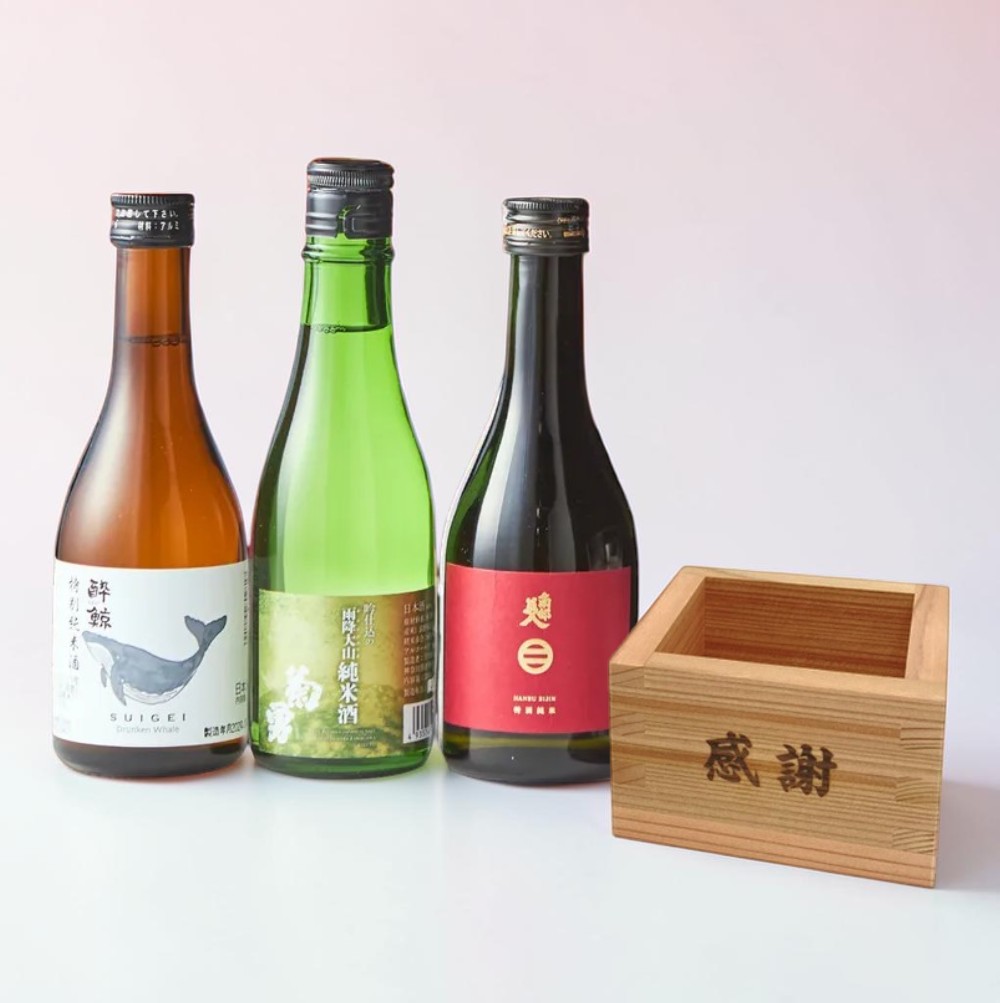【日本酒飲み比べ】吉野杉を使用した一合枡とお好みの日本酒3本セット