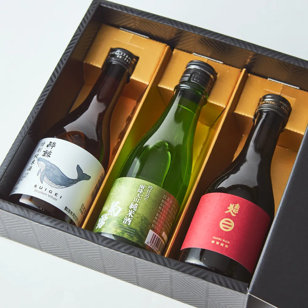 【日本酒飲み比べ】吉野杉を使用した一合枡とお好みの日本酒3本セット