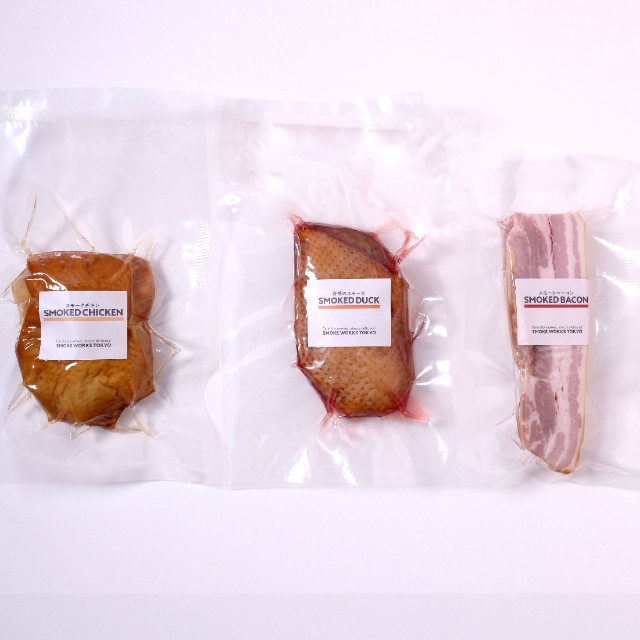 こだわり燻製肉3種セット（スモークベーコン・チキン・合鴨）