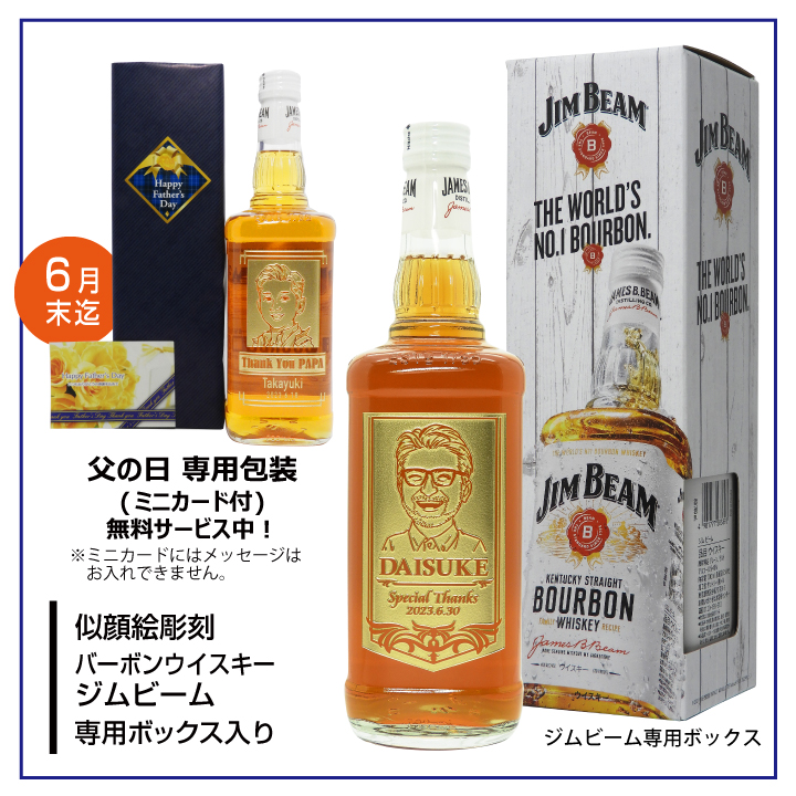 似顔絵名入れ ジム ビーム バーボンウイスキー 700ml | 贈る酒の