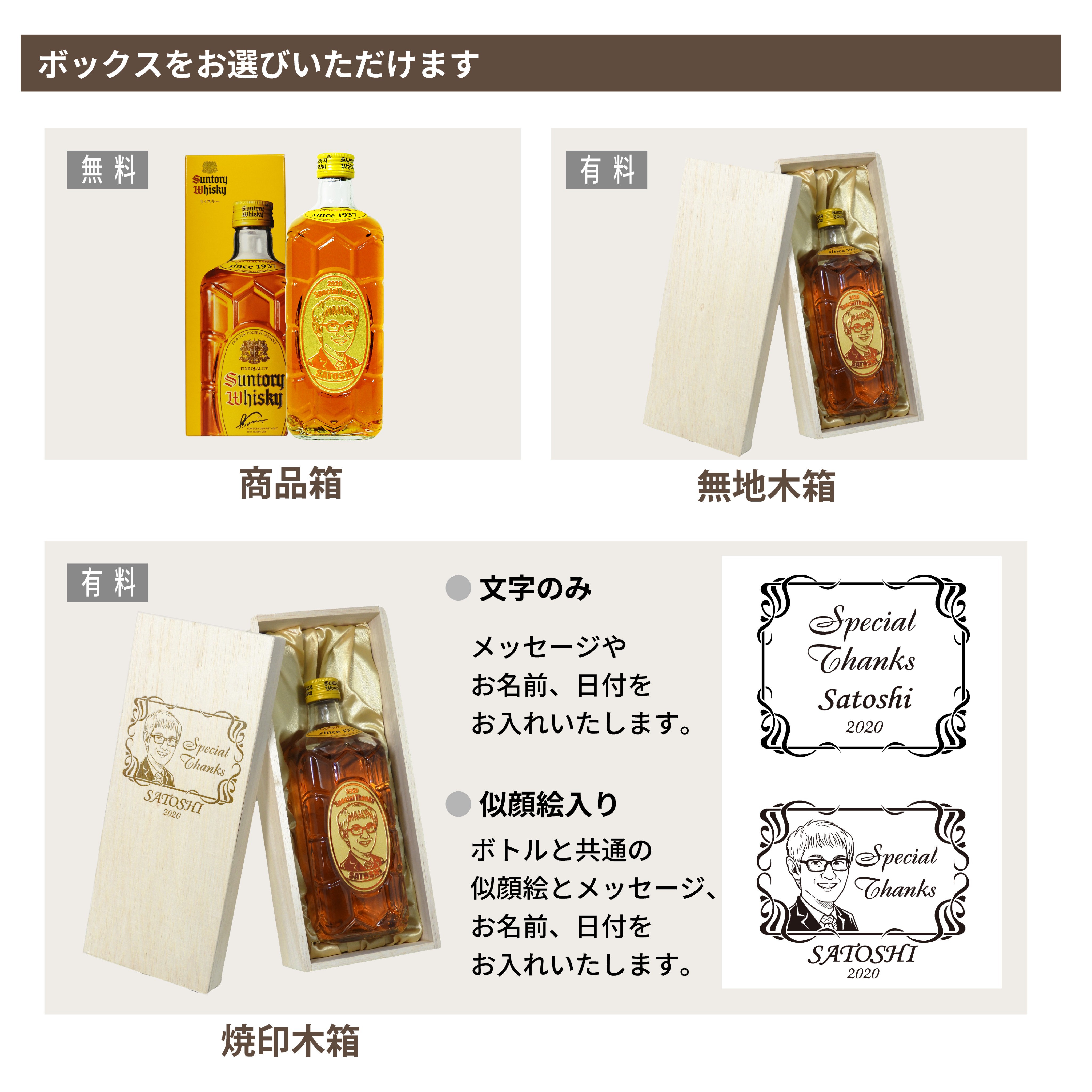 似顔絵名入れ　サントリー 角瓶 700ml