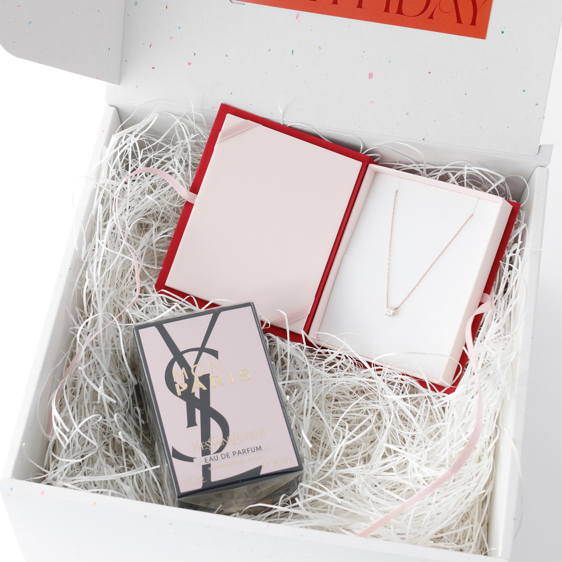 【特別な記念日に】YSL モン パリ＆写真BOX付き一粒ネックレス Silver925