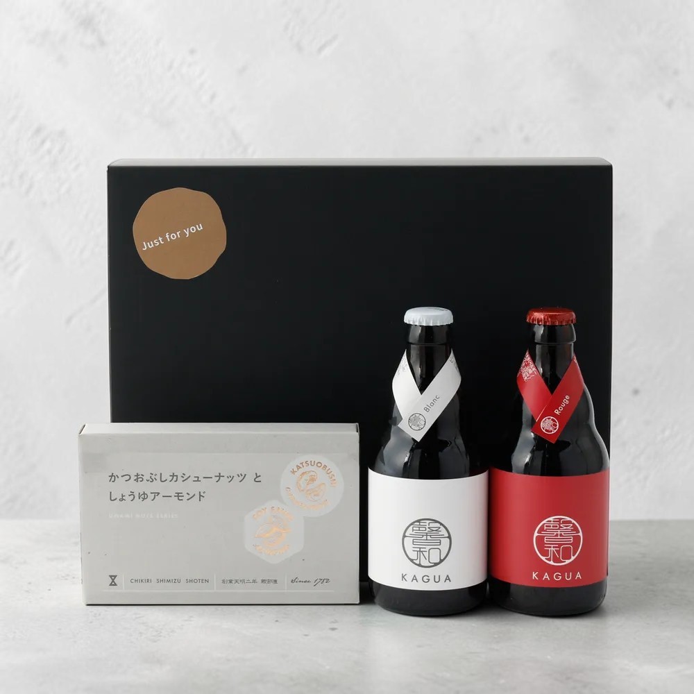 和のクラフトビール「馨和 KAGUA」と和風おつまみナッツのセット