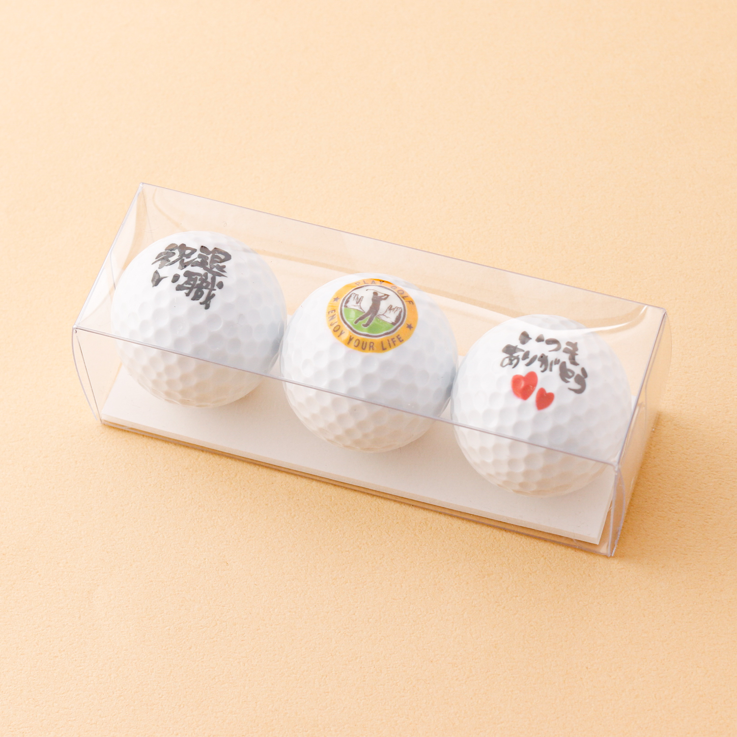 メッセージゴルフボールと名入れ冷感タオルのセット