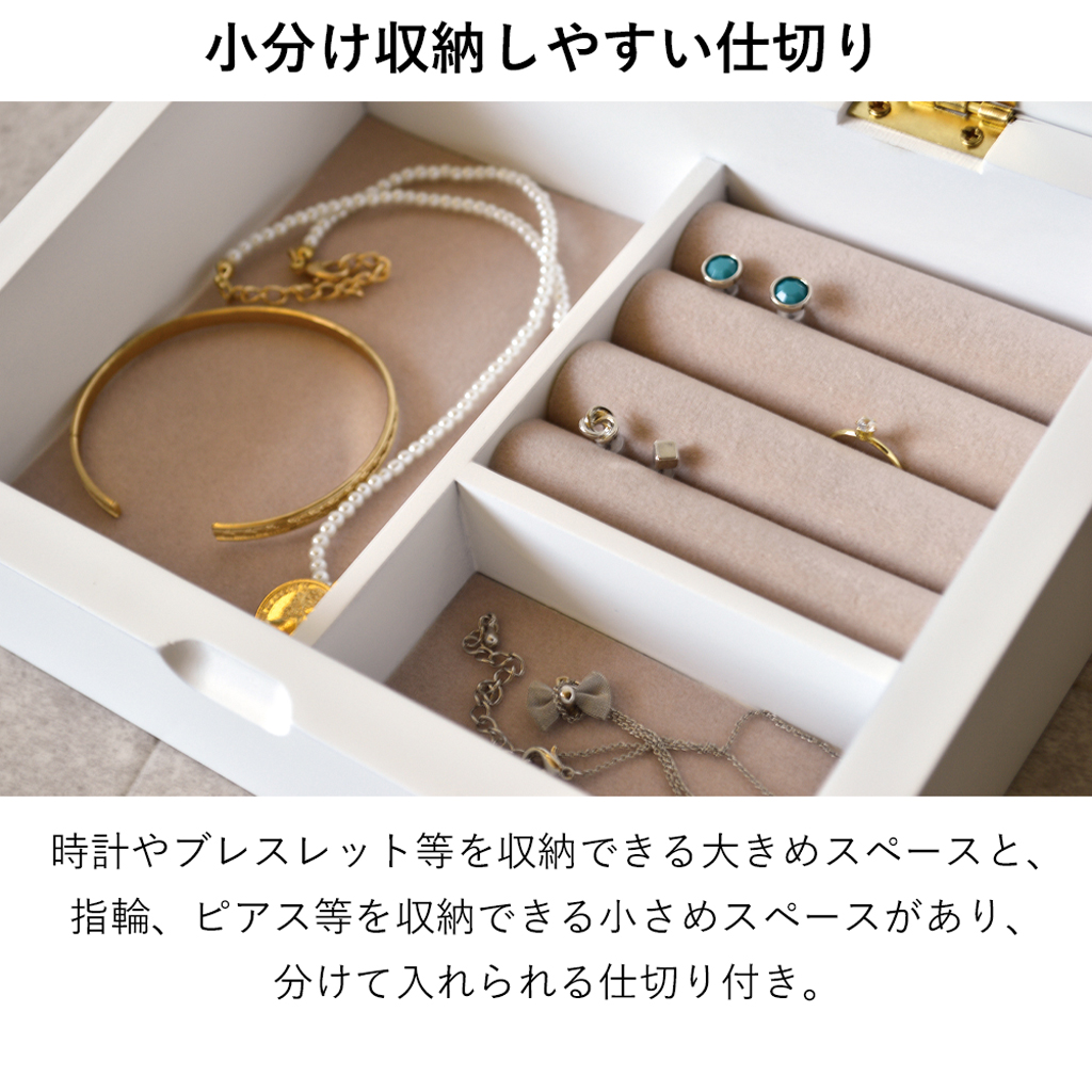 蓋付きアクセサリーケース L