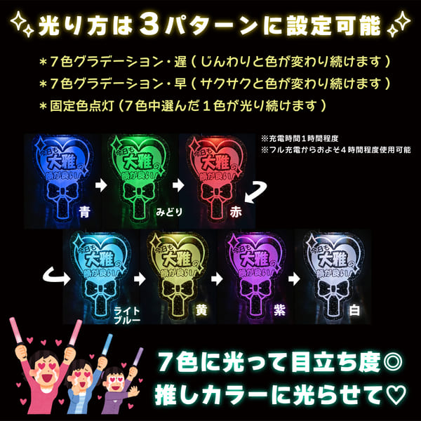 光る！名入れハートペンライトキーホルダー [ラメ]