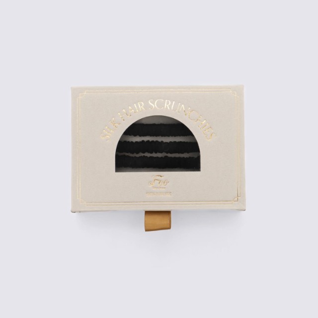 シルクシュシュゴムセット ブラック ギフトBOX入り