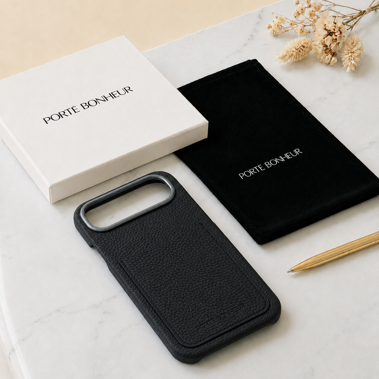 Back Cover Card Case カード収納一体型の本革iPhoneケース＜専用箱付き＞