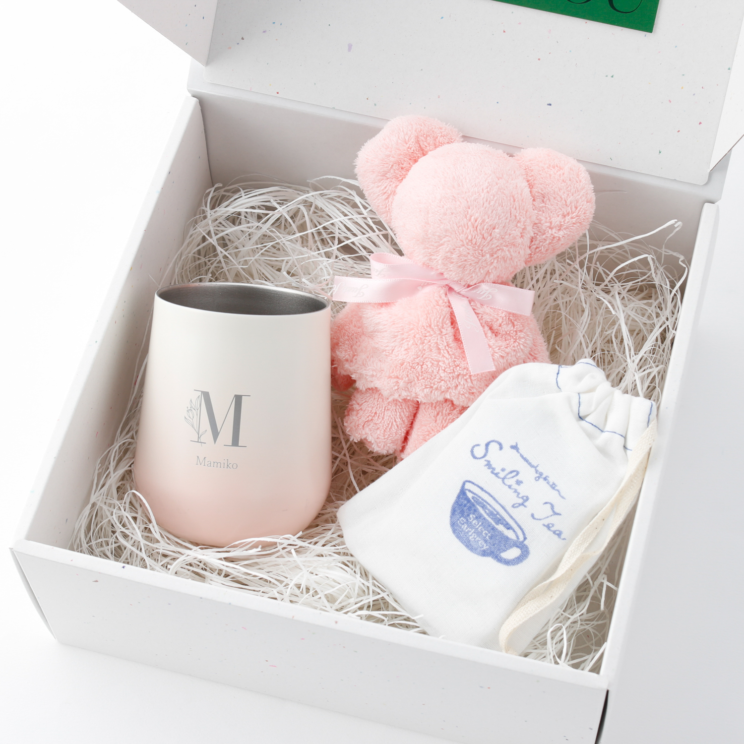 【BOXセット】タオルベア・イニシャル入タンブラー・紅茶