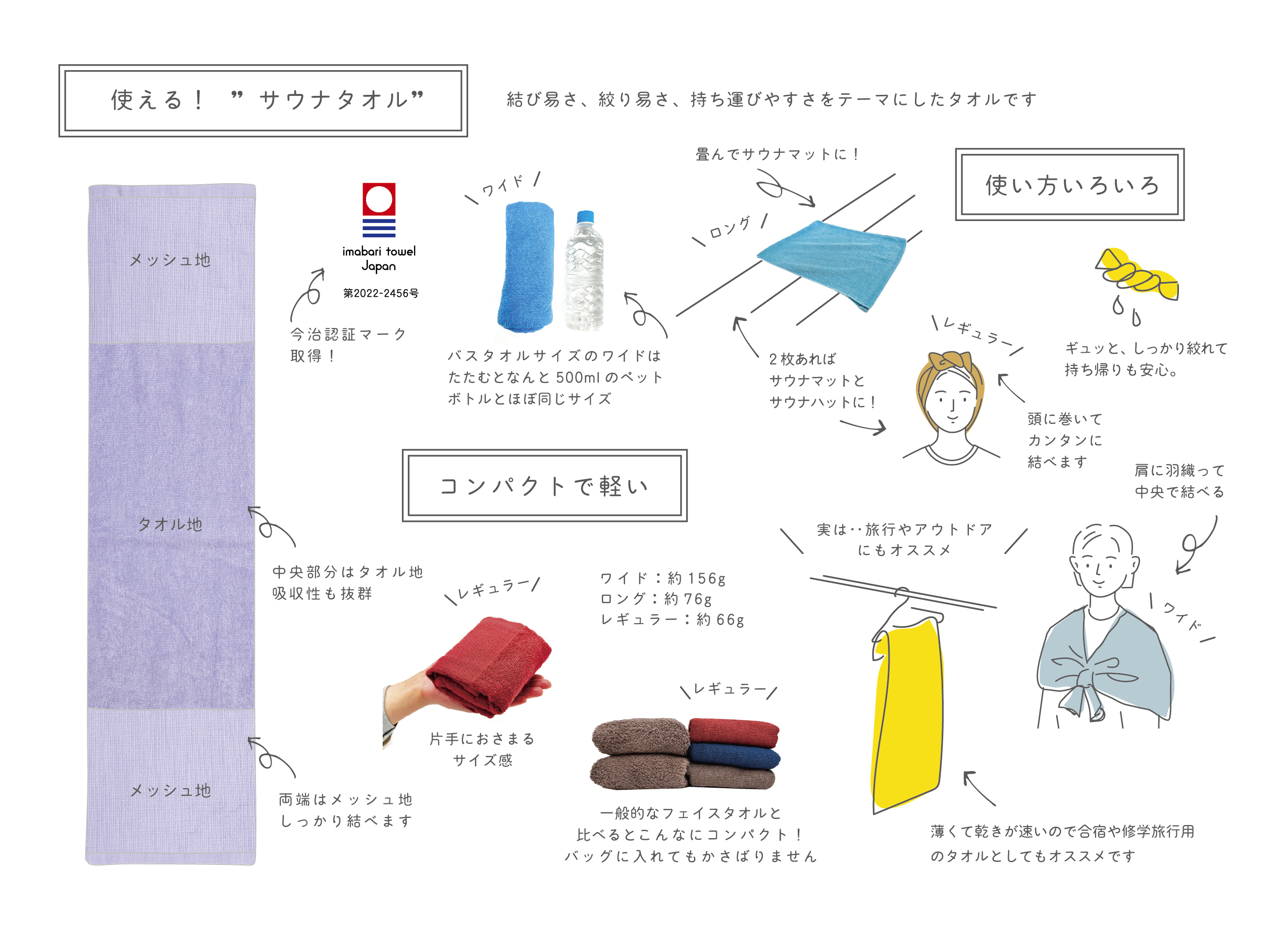 サウナタオル（ワイドサイズ）