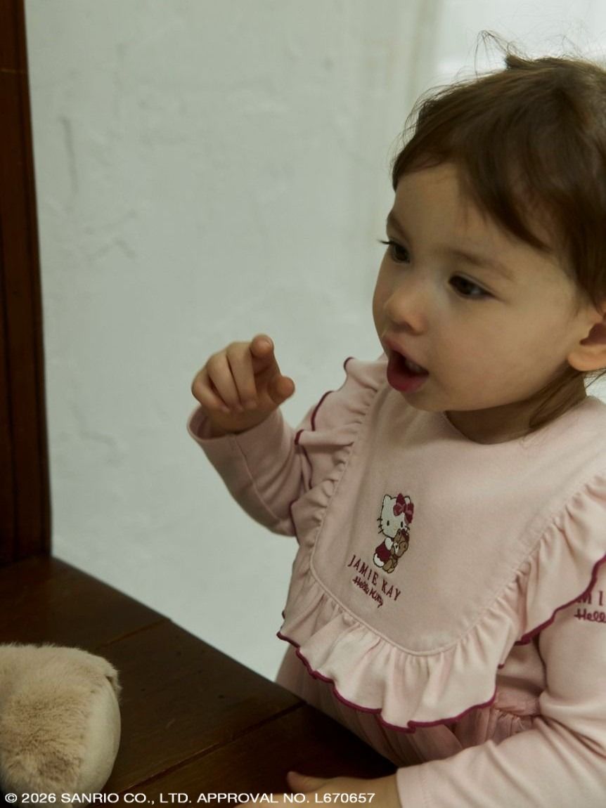 【HELLO KITTY】OCキティ刺繍フリルスタイ