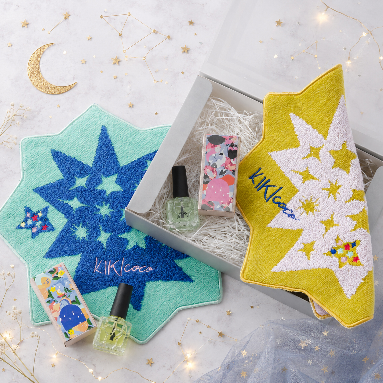 星型ハンカチと星座ネイルオイルのセット