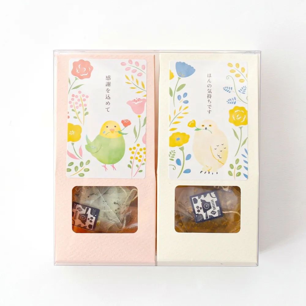 【敬老の日・お月見】選べる和菓子&お茶と生花 アレンジメントセット「月宵（つきよい）うさぎ」