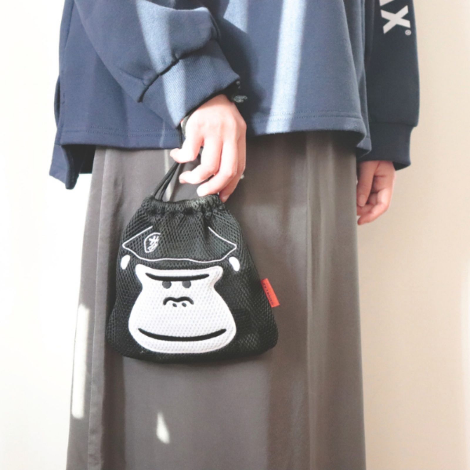 ごリラックスまもるさんの洗える巾着