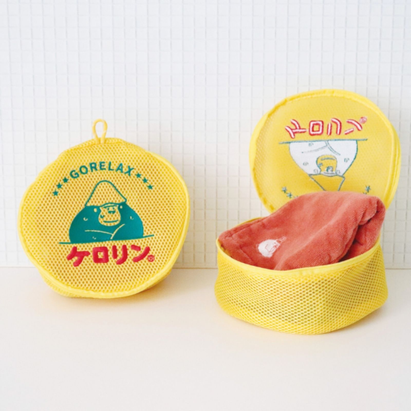 ごリラックス×ケロリン 湯桶風洗えるポーチ