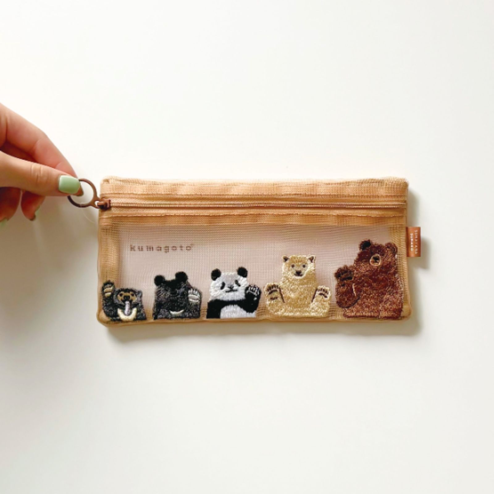 kumagoto スリム刺繍ポーチ