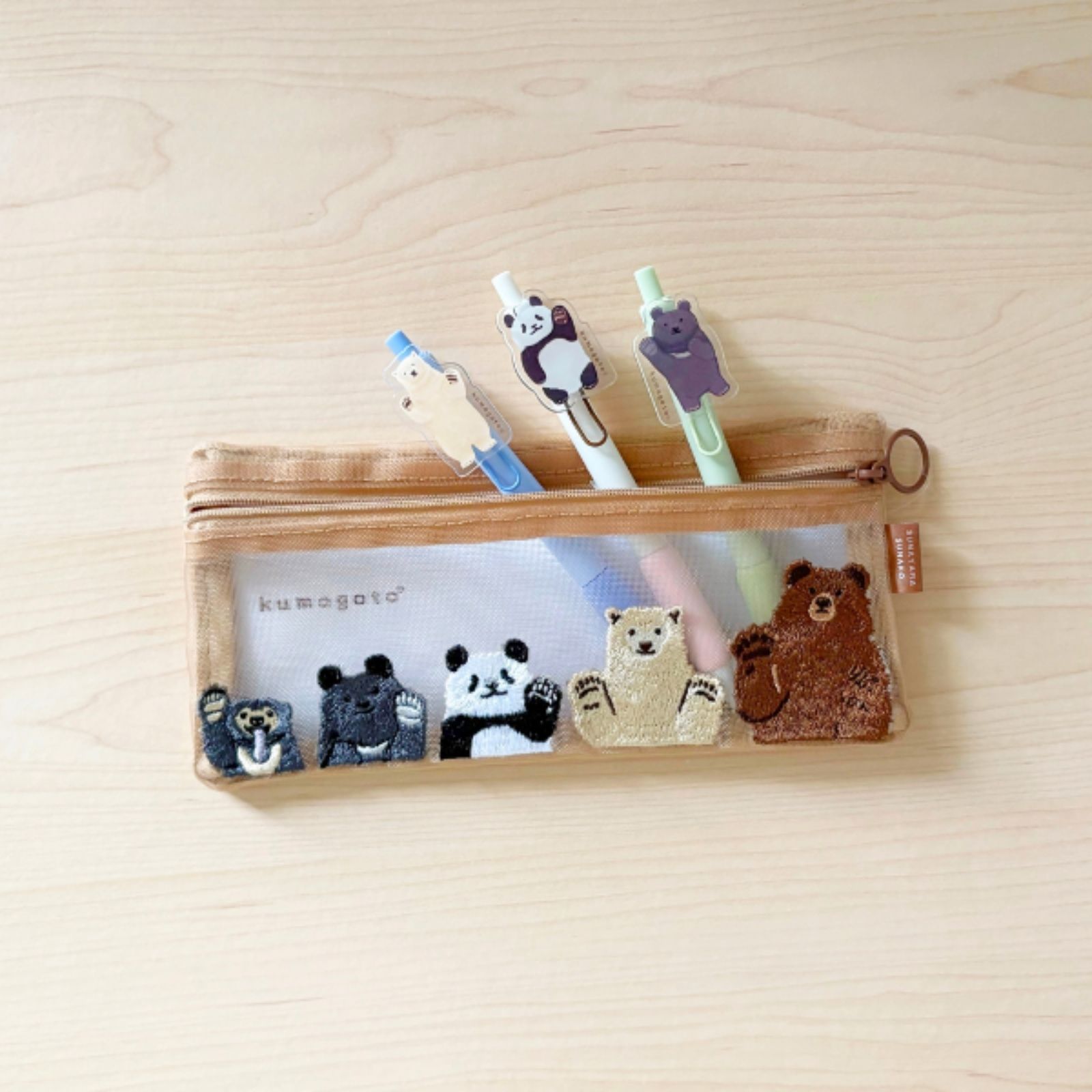 kumagoto スリム刺繍ポーチ