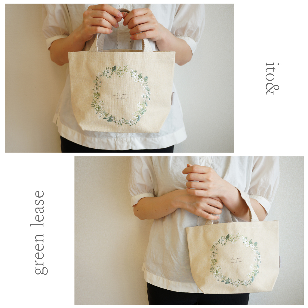 【ito&】 柔らかい色彩の刺繍が美しいミニトートバッグ