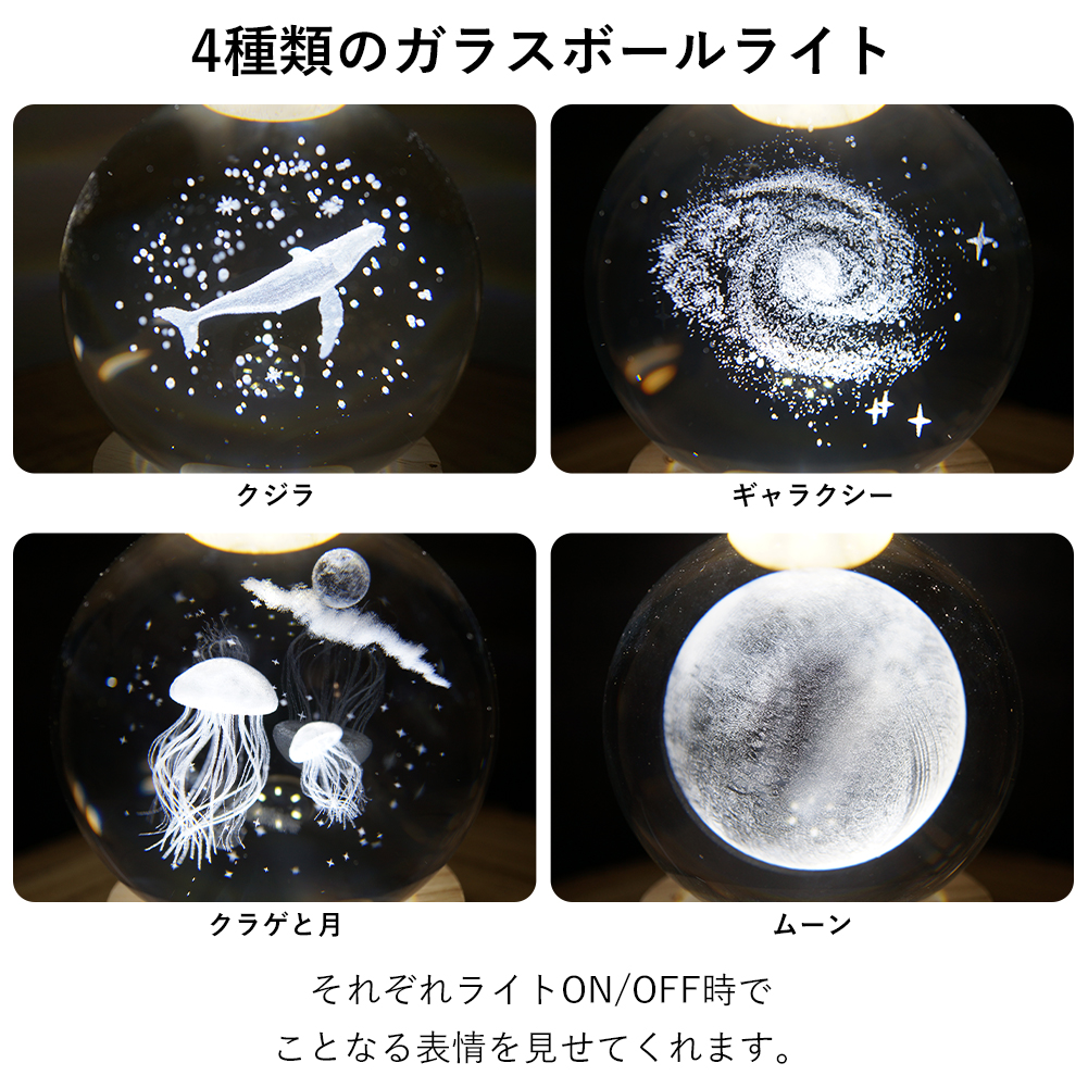 3Dガラスボールライト