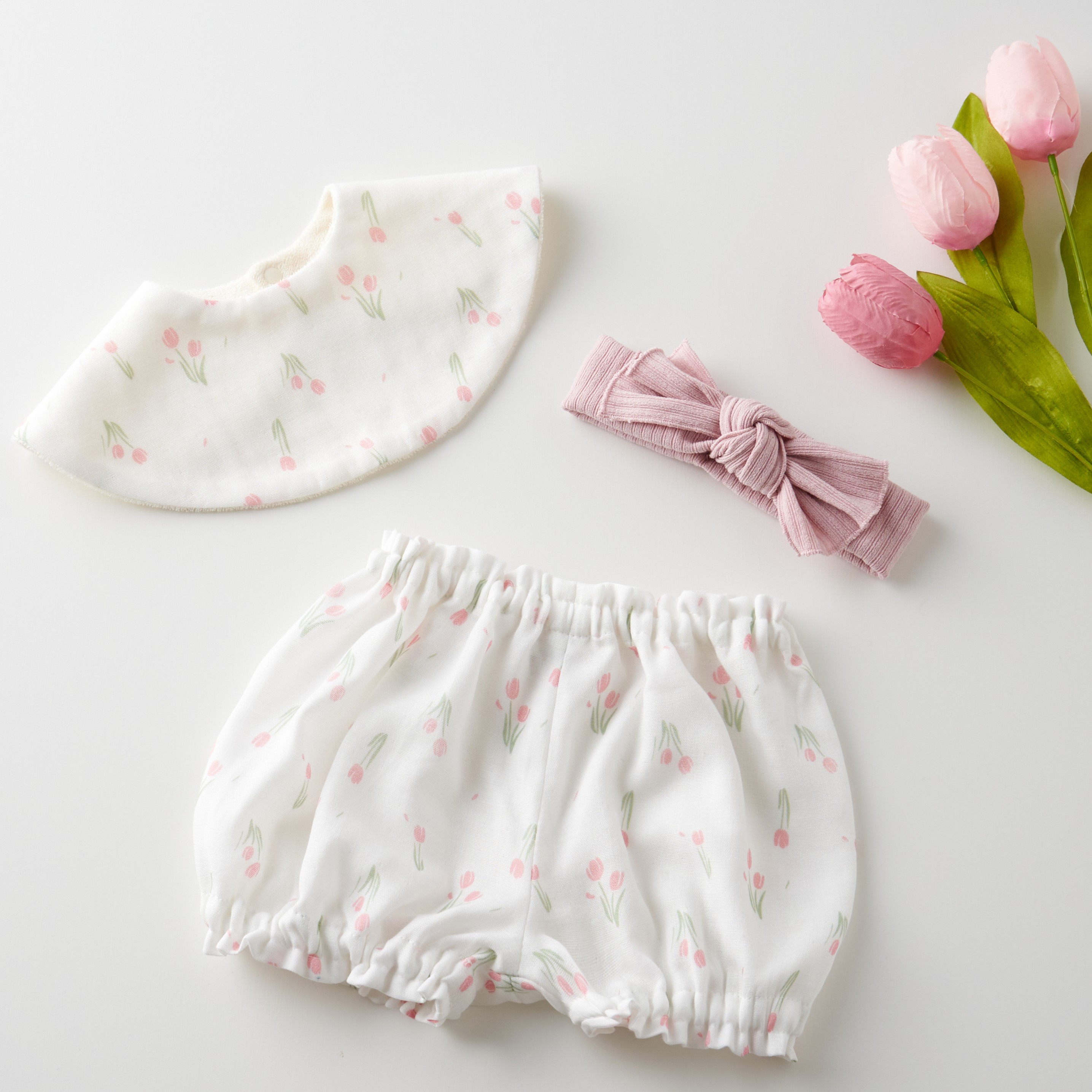 【名入れギフト】花言葉スタイ・ヘアバンド・ブルマセット