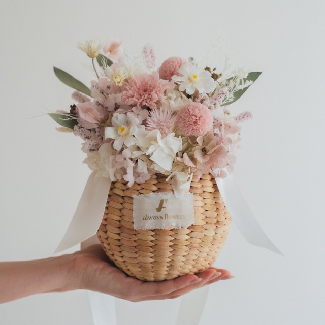 Flower BAG No.2／カゴバッグアレンジ　ほのか／プリザーブド＆ドライフラワー