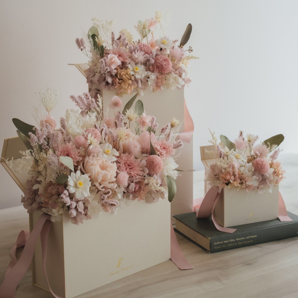 Flower BAG No.1／フラワーバッグアレンジ　つむぎ／プリザーブド＆ドライフラワー