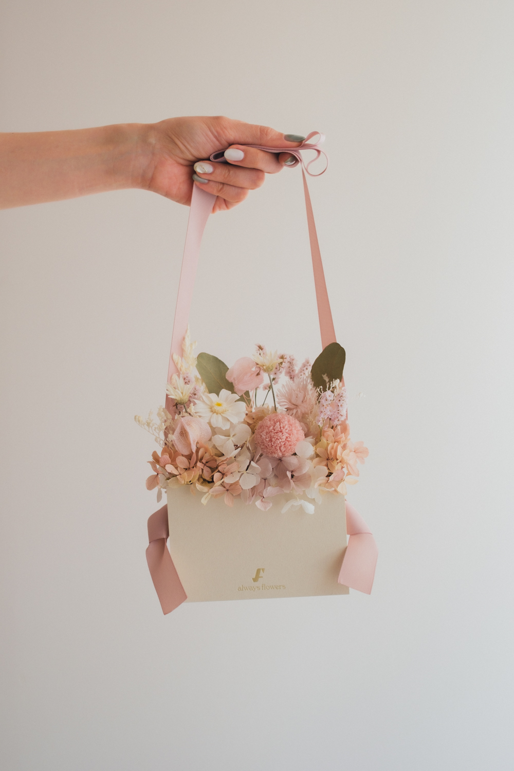 Flower BAG No.1／フラワーバッグアレンジ　つむぎ／プリザーブド＆ドライフラワー